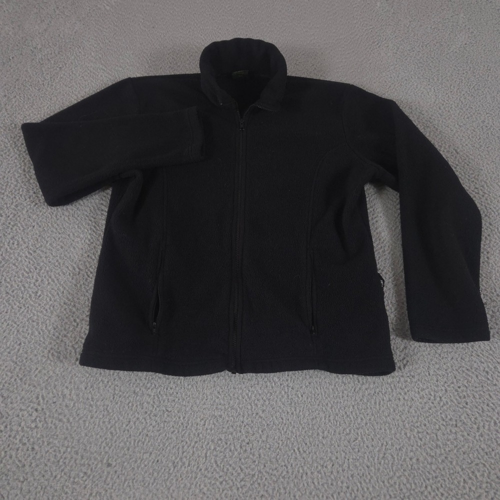Cabelas Jacket Womens Medium Black Polartec‎ Fleece Full Zip Outdoor Layering